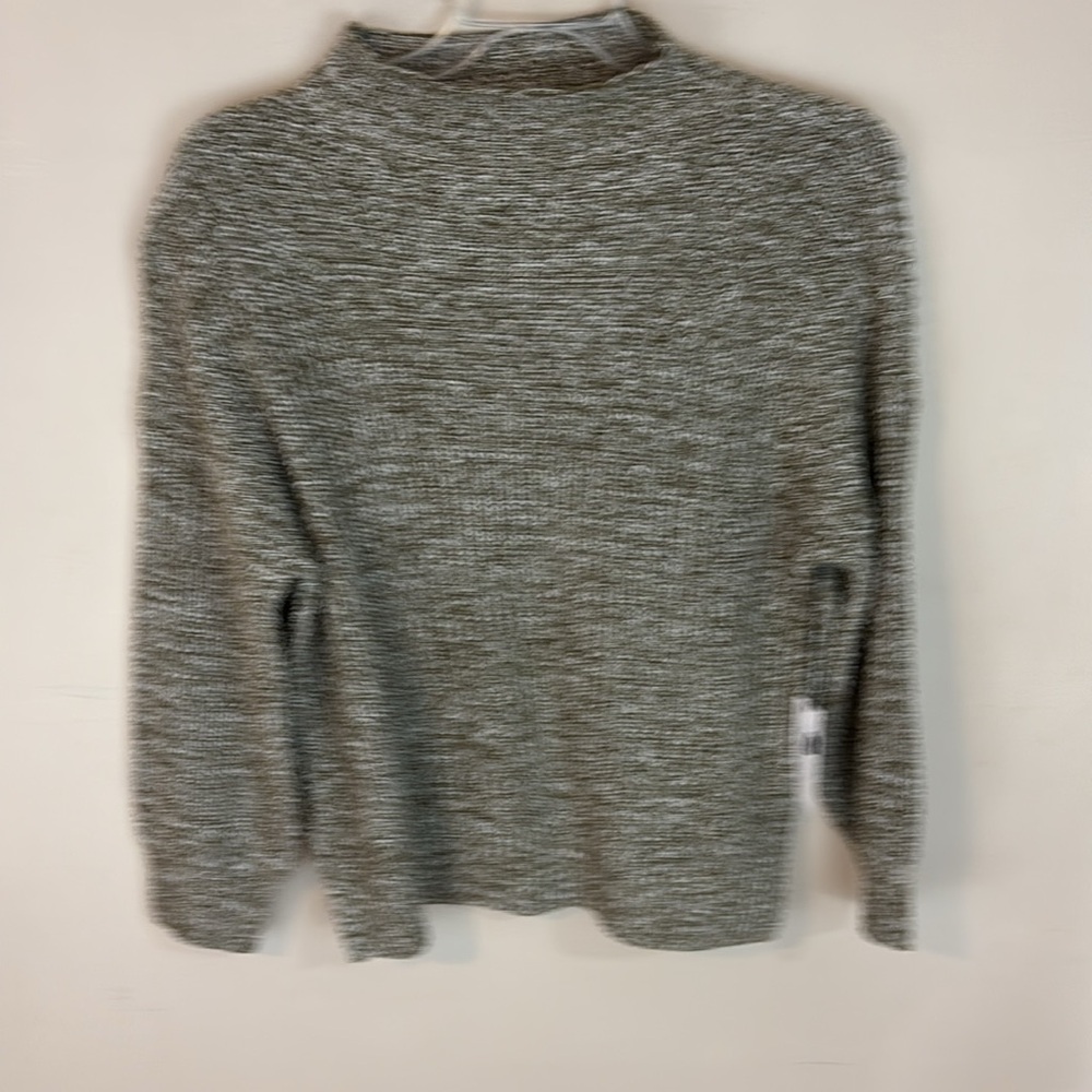 Cupcakes and Cashmere Brown Tweed Mock Neck Sweater M NWT